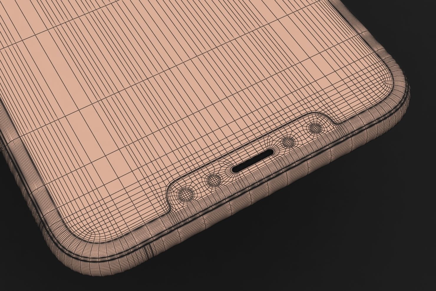 Apple iPhone XS Max Silver Low-poly 3D model_35