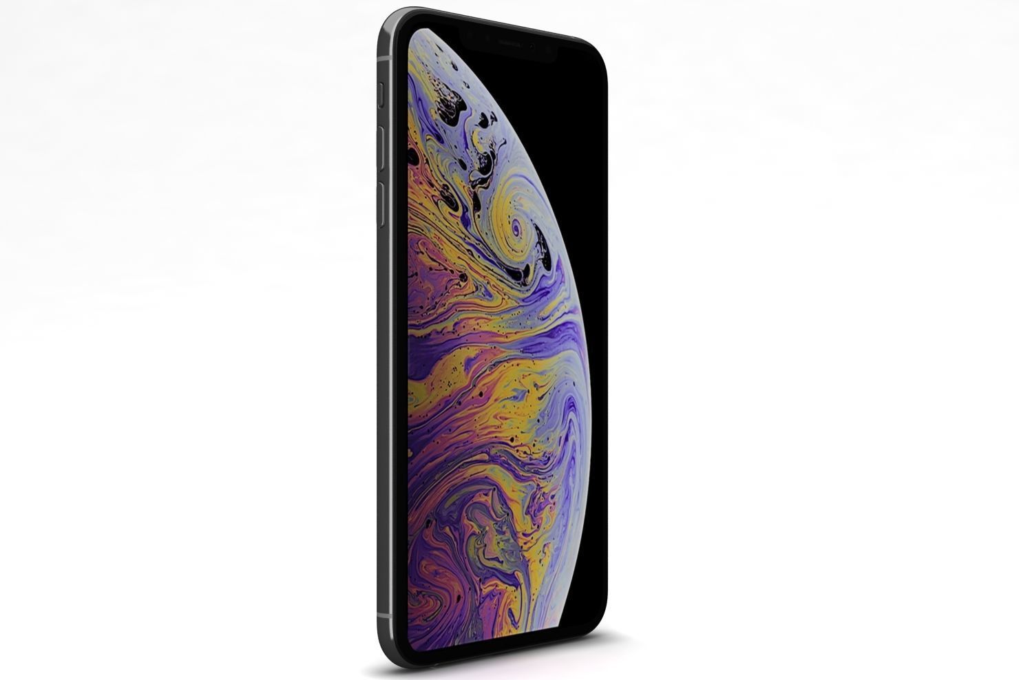 Apple iPhone XS Max Silver Low-poly 3D model_11