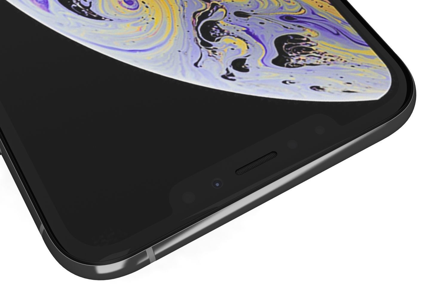 Apple iPhone XS Max Silver Low-poly 3D model_10