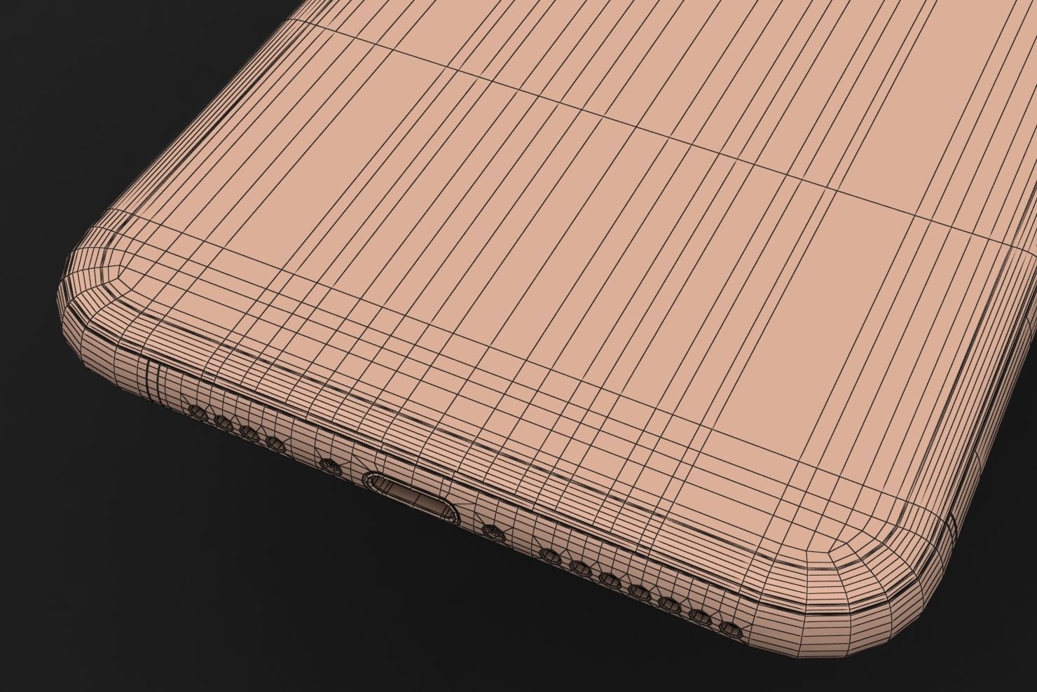 Apple iPhone XS Max Silver Low-poly 3D model_33