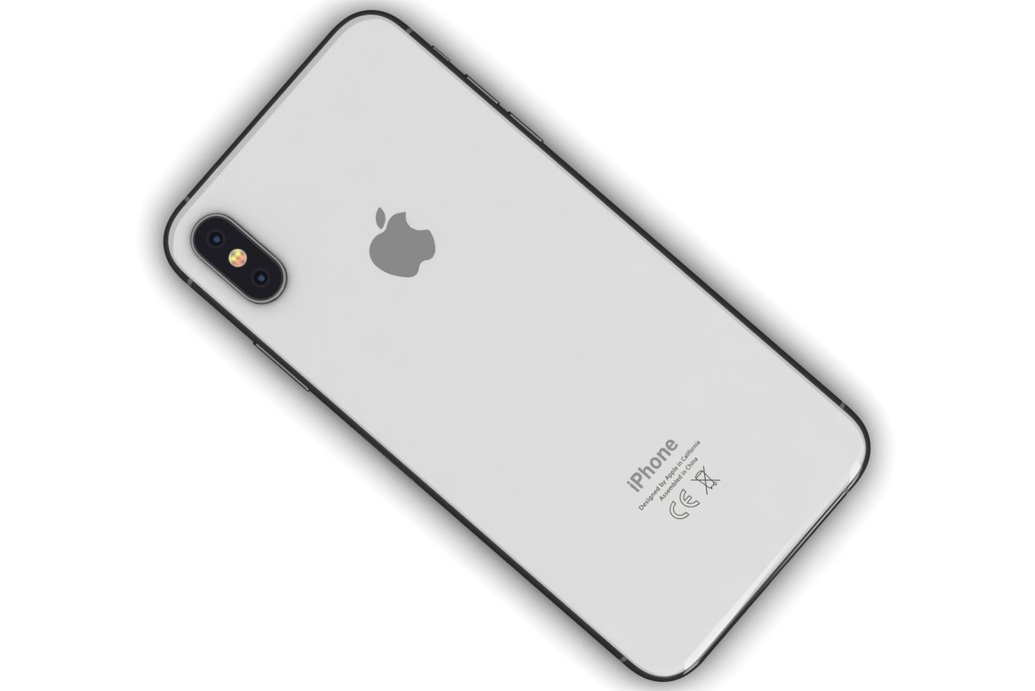 Apple iPhone XS Max Silver Low-poly 3D model_14