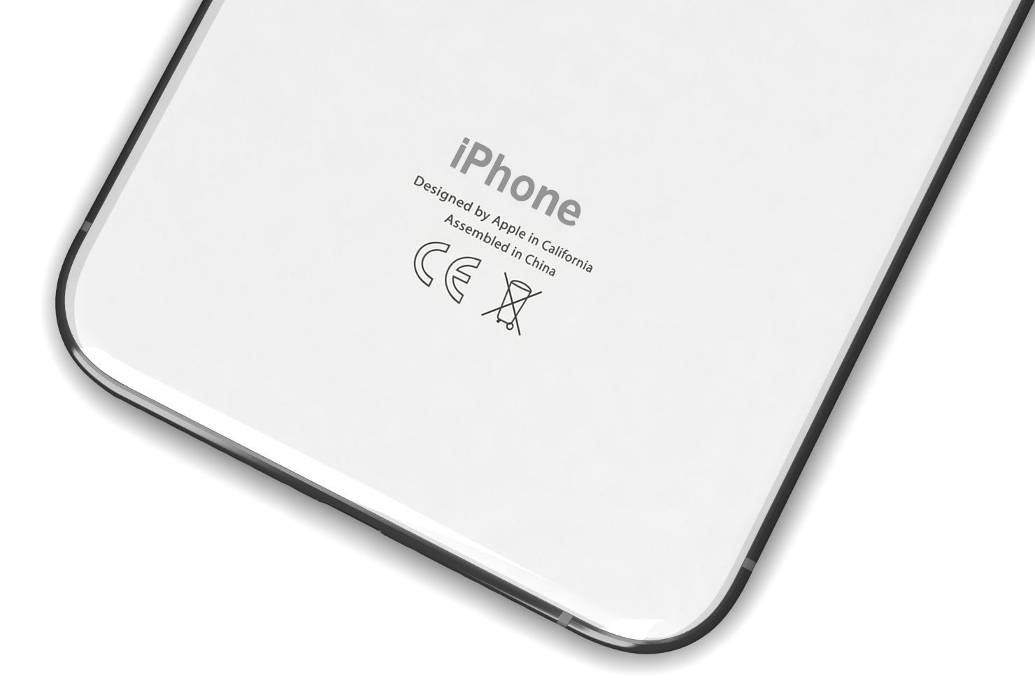 Apple iPhone XS Max Silver Low-poly 3D model_18