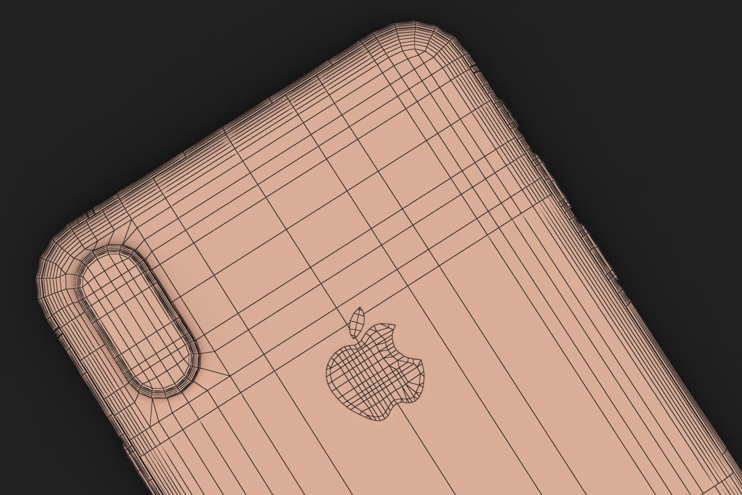 Apple iPhone XS Max Silver Low-poly 3D model_42