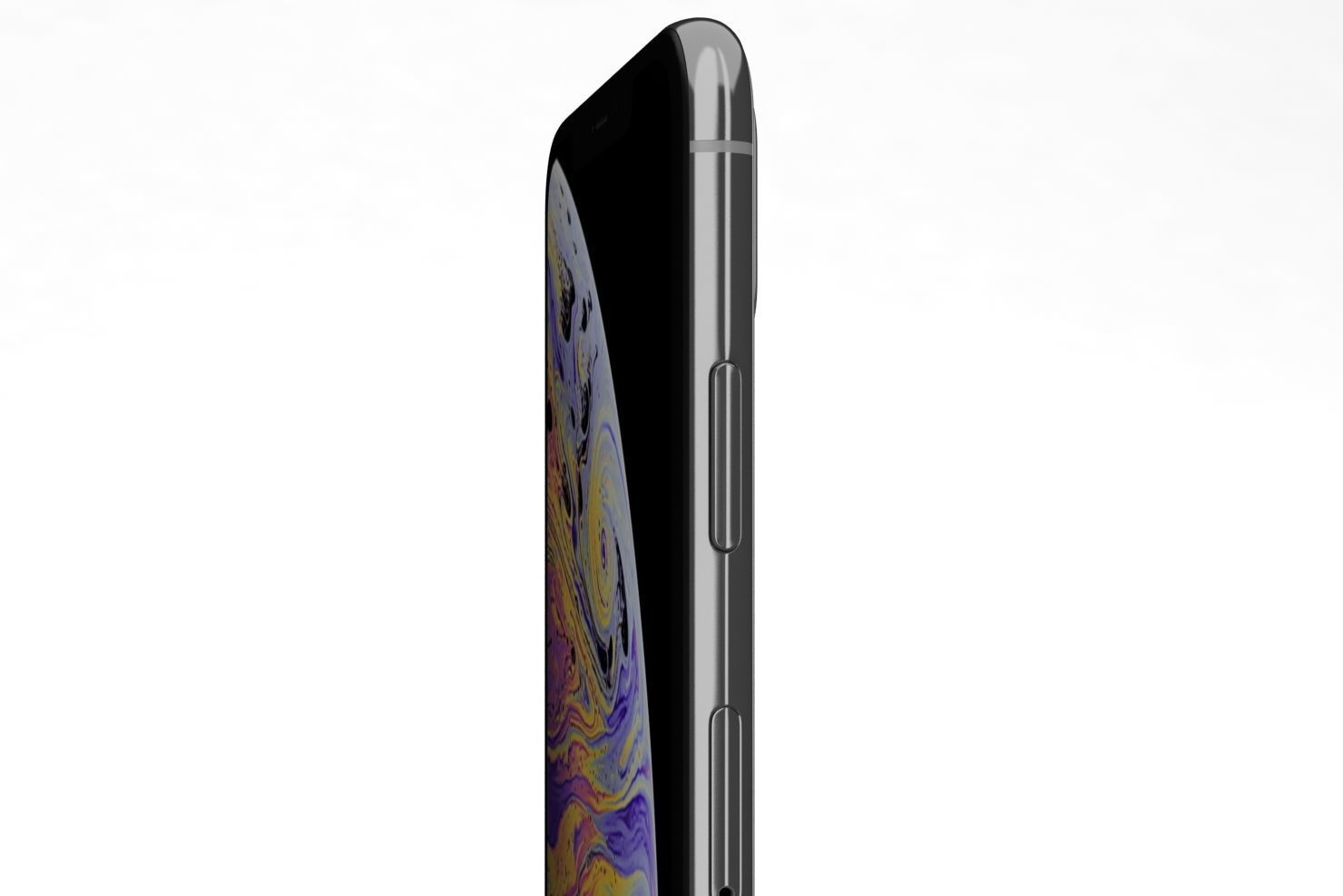 Apple iPhone XS Max Silver Low-poly 3D model_20