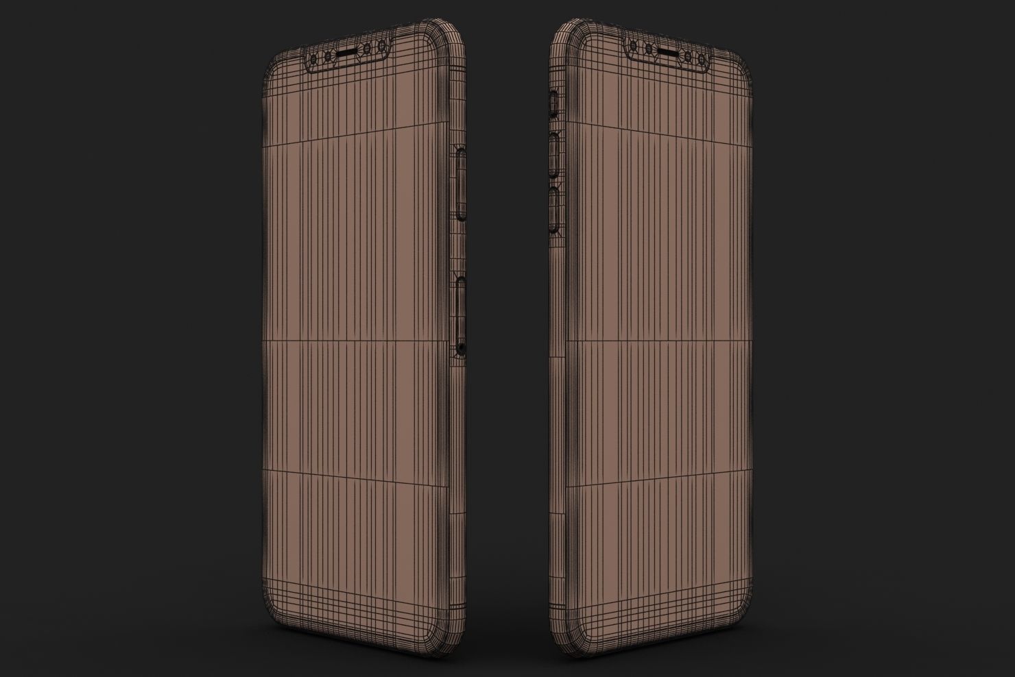 Apple iPhone XS Max Silver Low-poly 3D model_27