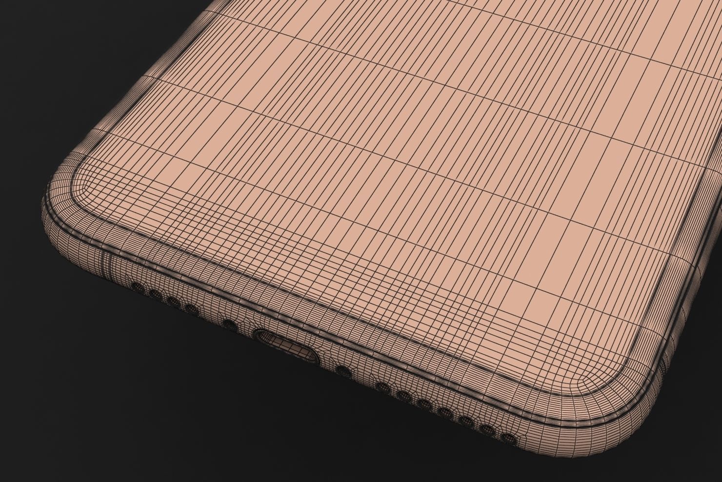 Apple iPhone XS Max Silver Low-poly 3D model_32