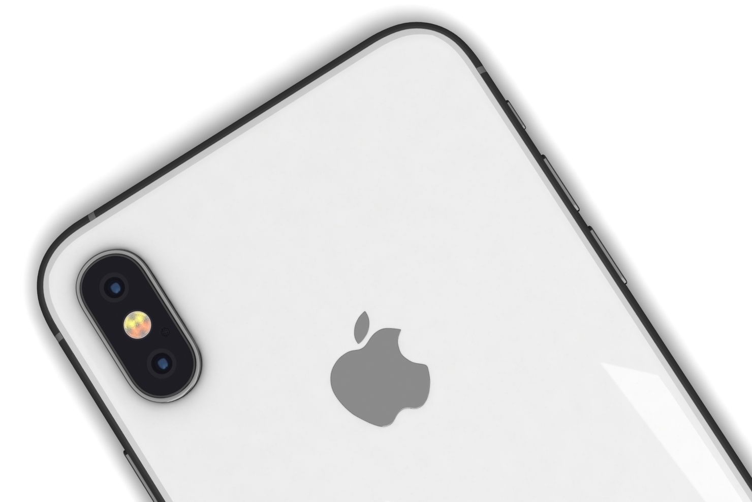 Apple iPhone XS Max Silver Low-poly 3D model_16