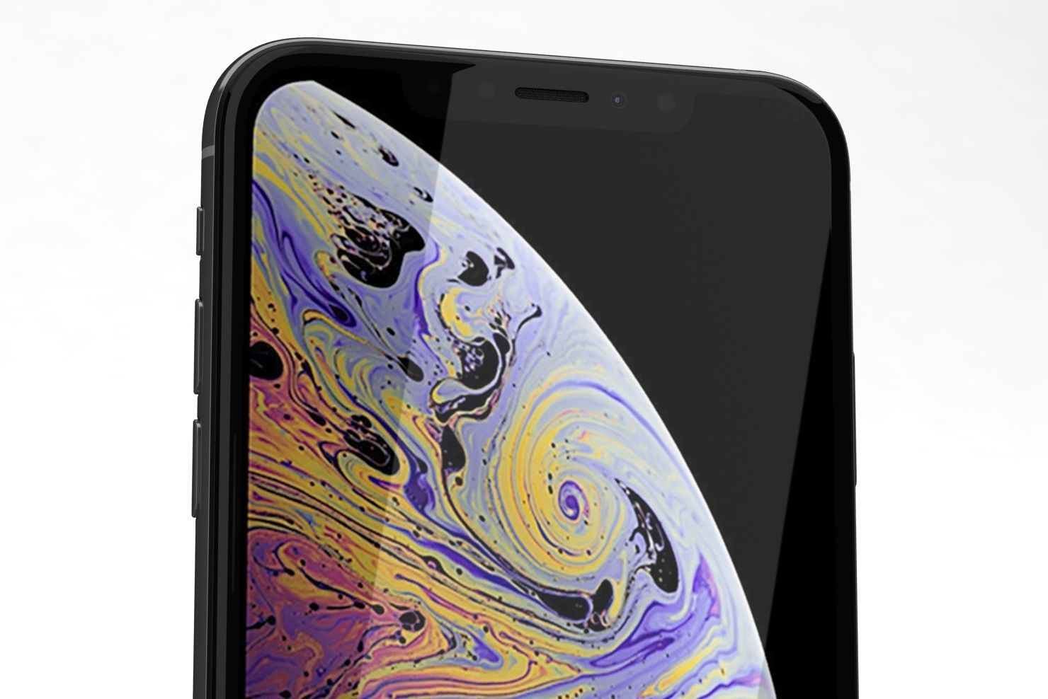 Apple iPhone XS Max Silver Low-poly 3D model_21