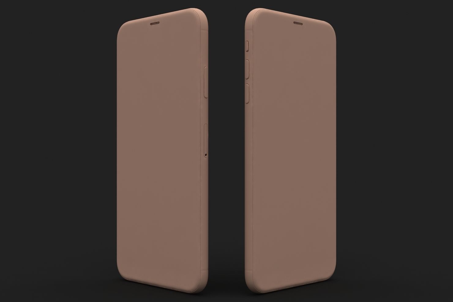 Apple iPhone XS Max Silver Low-poly 3D model_25