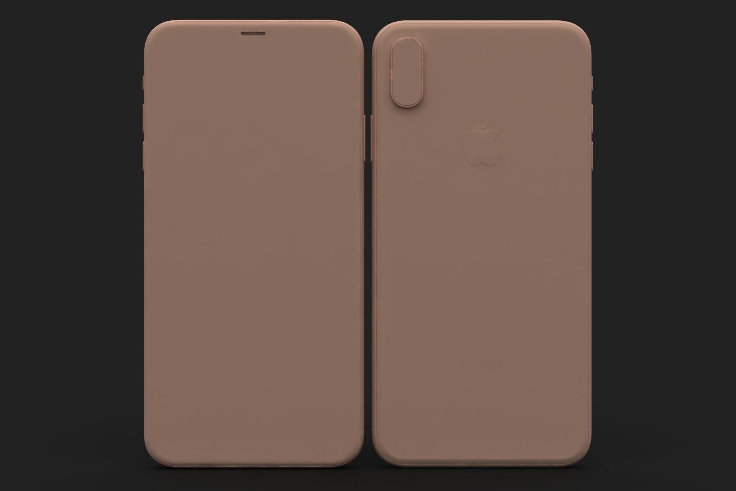 Apple iPhone XS Max Silver Low-poly 3D model_22