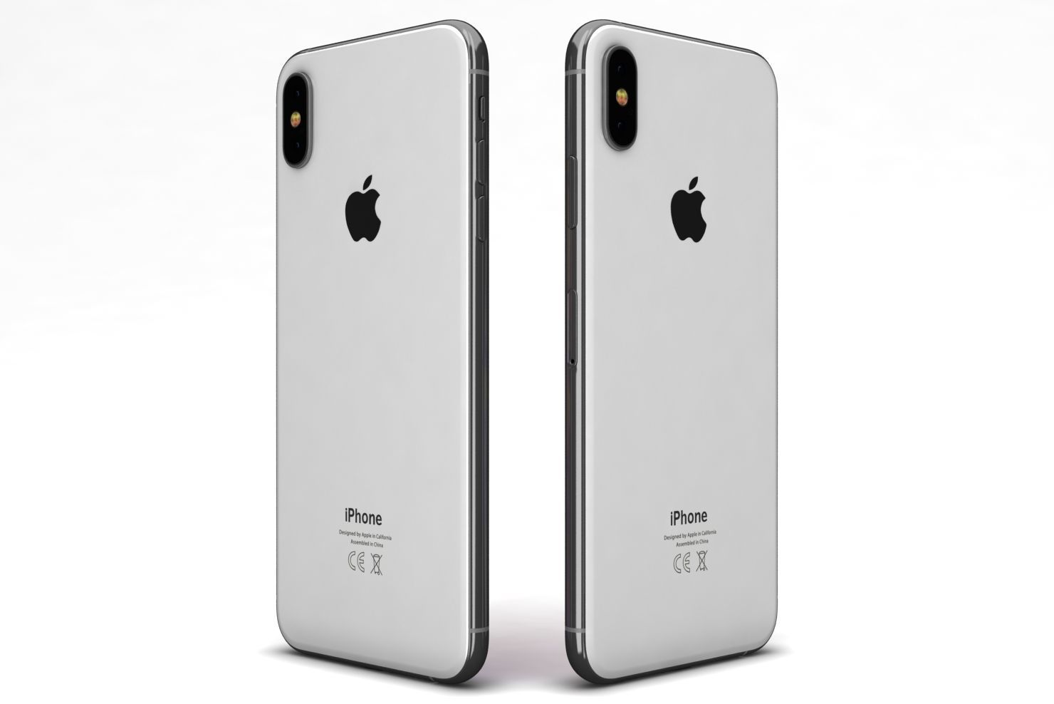 Apple iPhone XS Max Silver Low-poly 3D model_6
