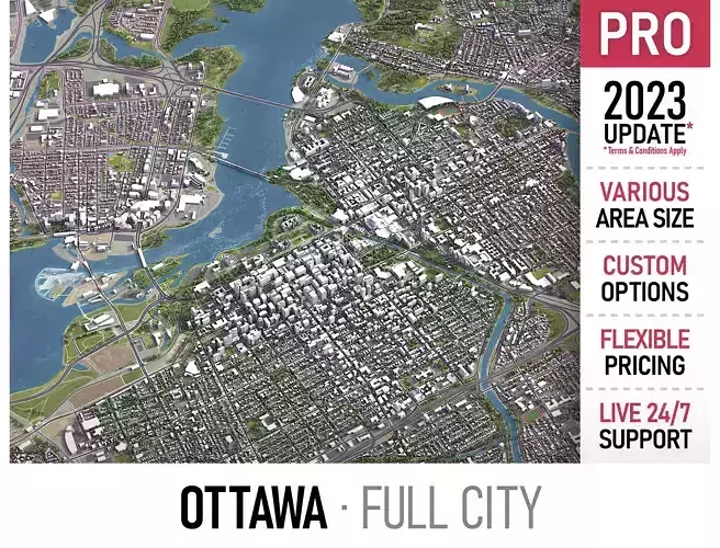 Ottawa Low-poly 3D model
