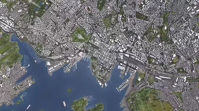 Oslo - 3D City Model Low-poly 3D model 2