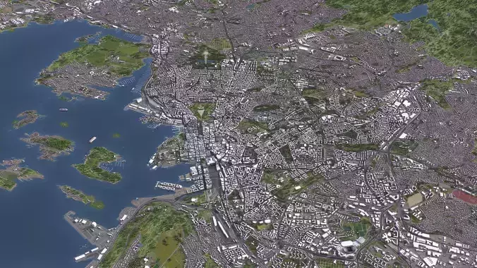 Oslo - 3D City Model Low-poly 3D model 7
