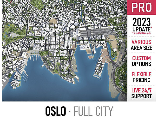 Oslo - 3D City Model Low-poly 3D model