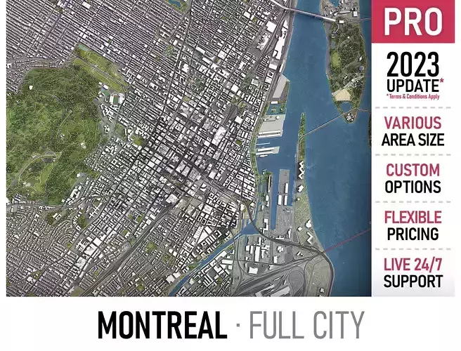 Montreal Low-poly 3D model