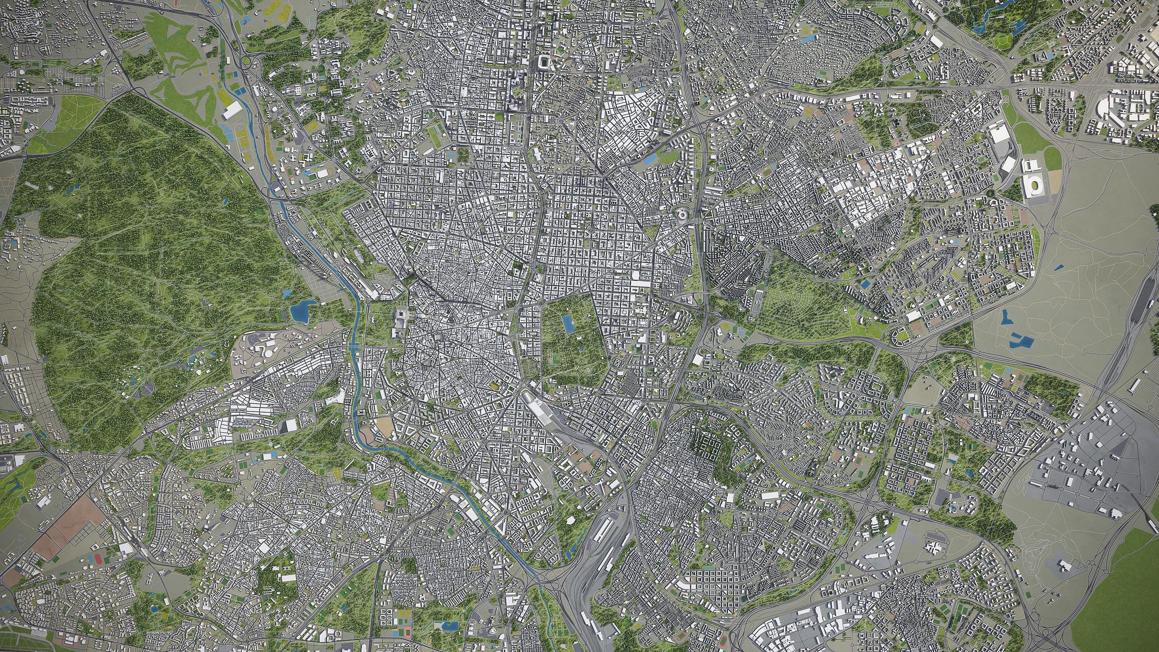 Madrid Low-poly 3D model_34