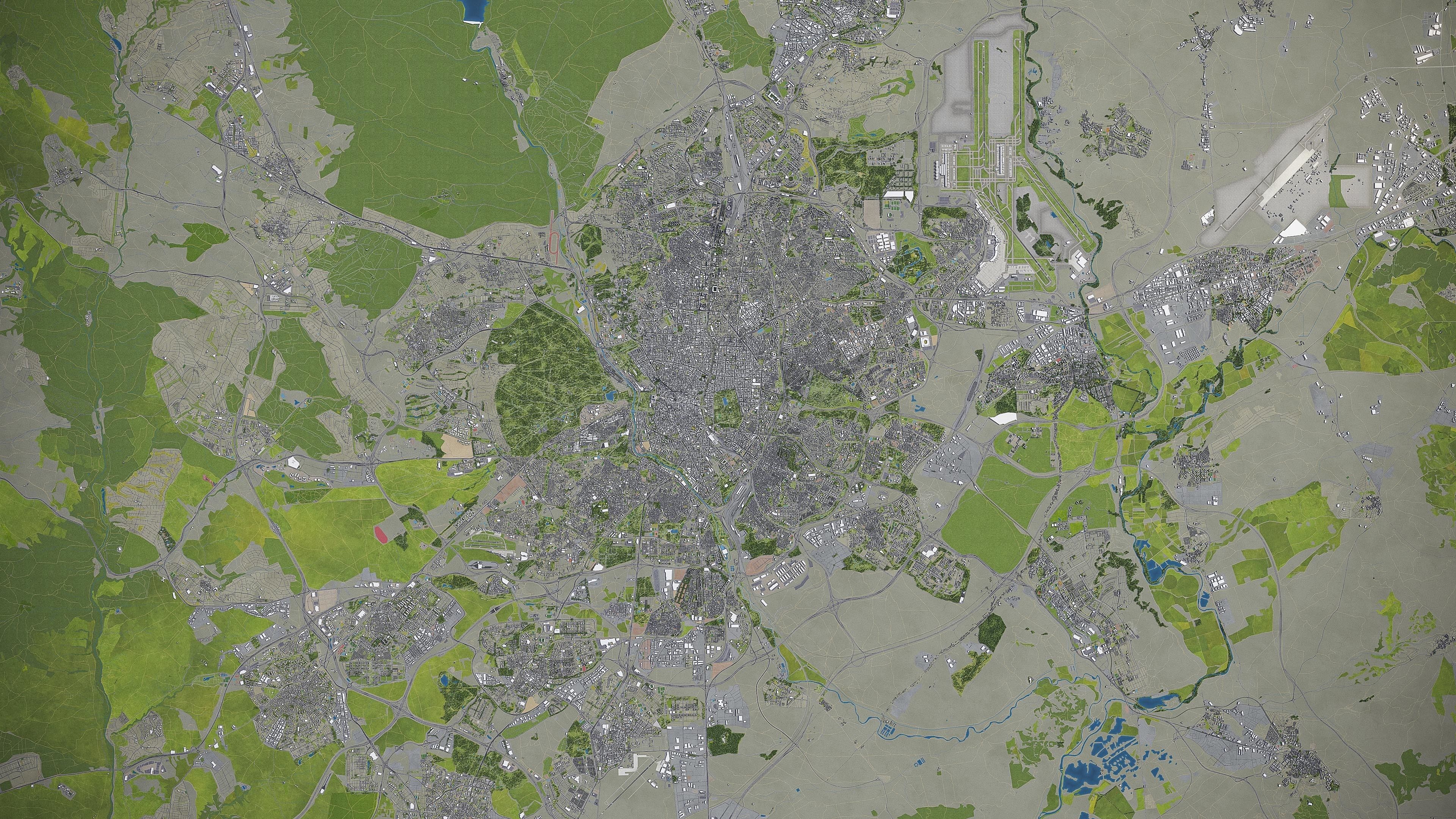 Madrid Low-poly 3D model_35