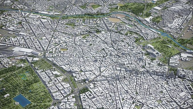 Madrid Low-poly 3D model 7