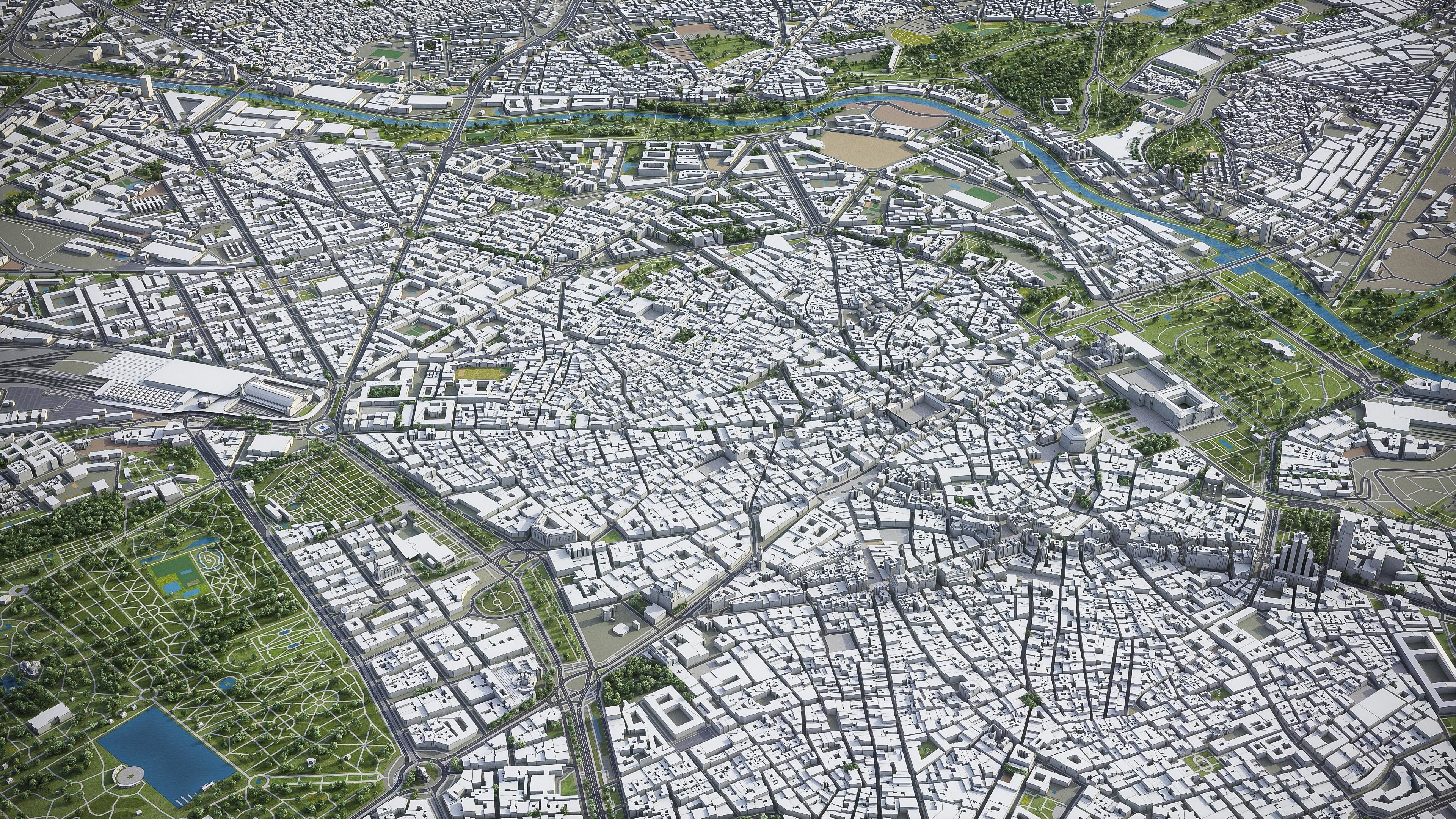 Madrid Low-poly 3D model_6