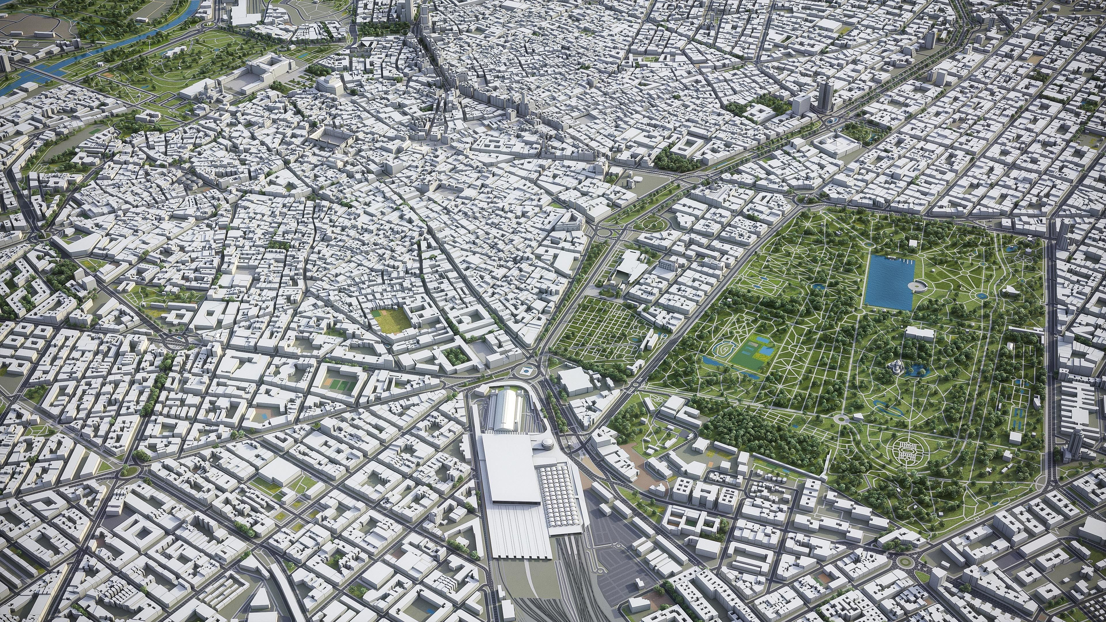 Madrid Low-poly 3D model_7