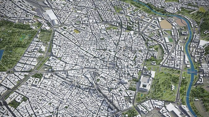 Madrid Low-poly 3D model 6
