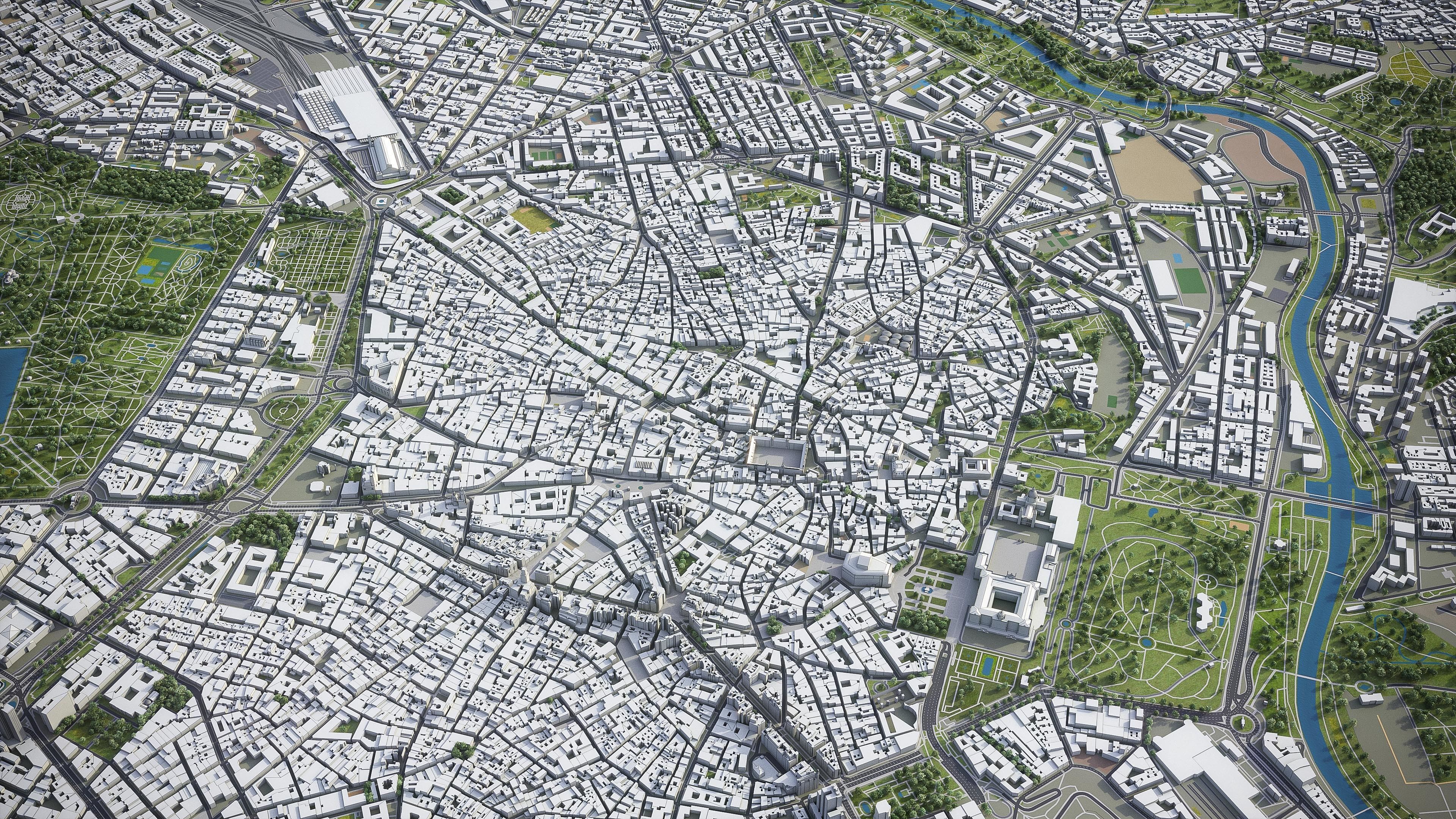 Madrid Low-poly 3D model_5