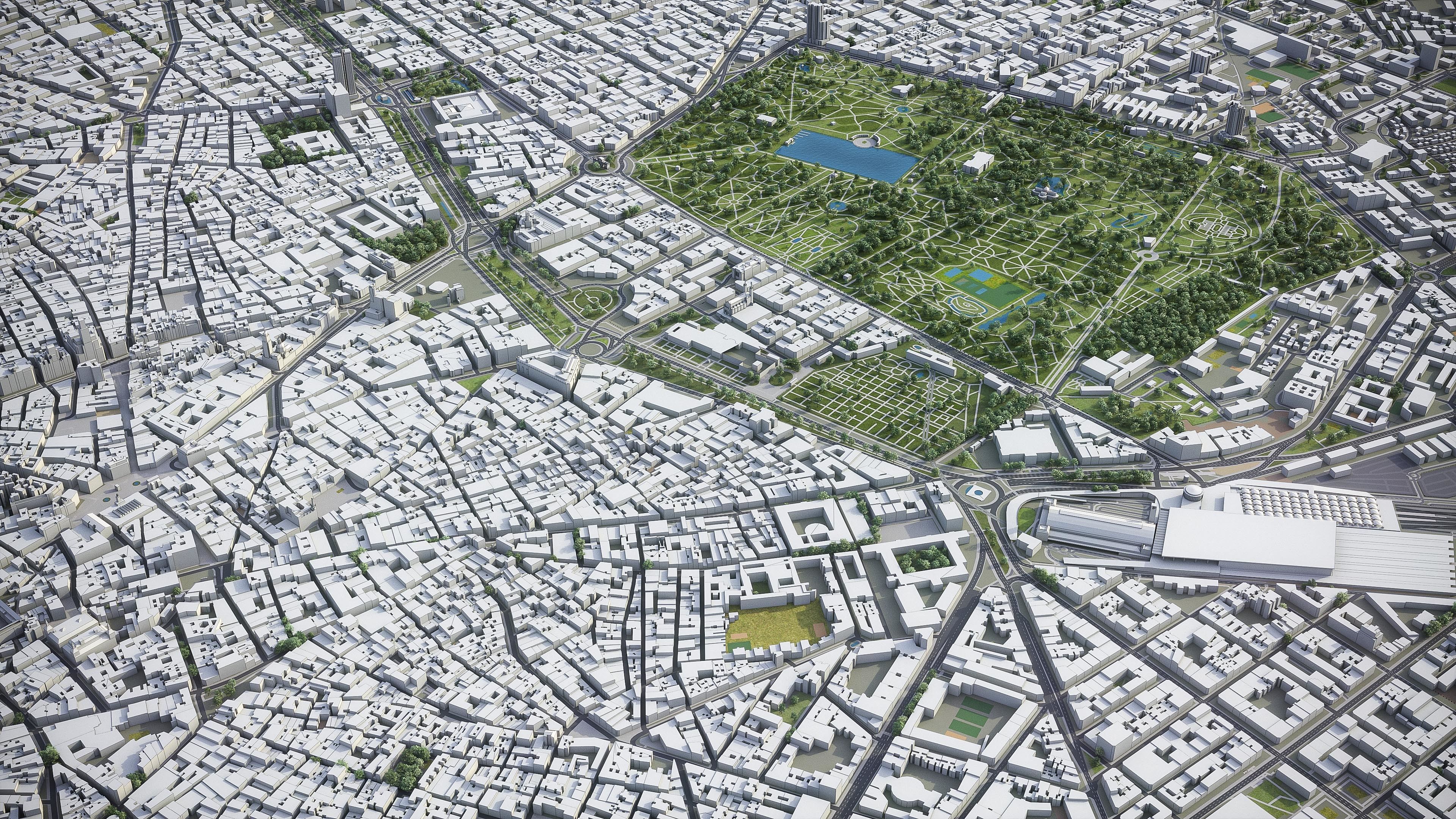 Madrid Low-poly 3D model_8