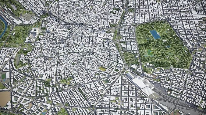 Madrid Low-poly 3D model 3