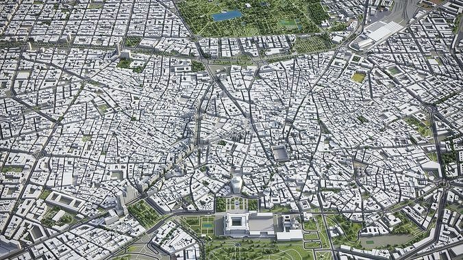 Madrid Low-poly 3D model 5