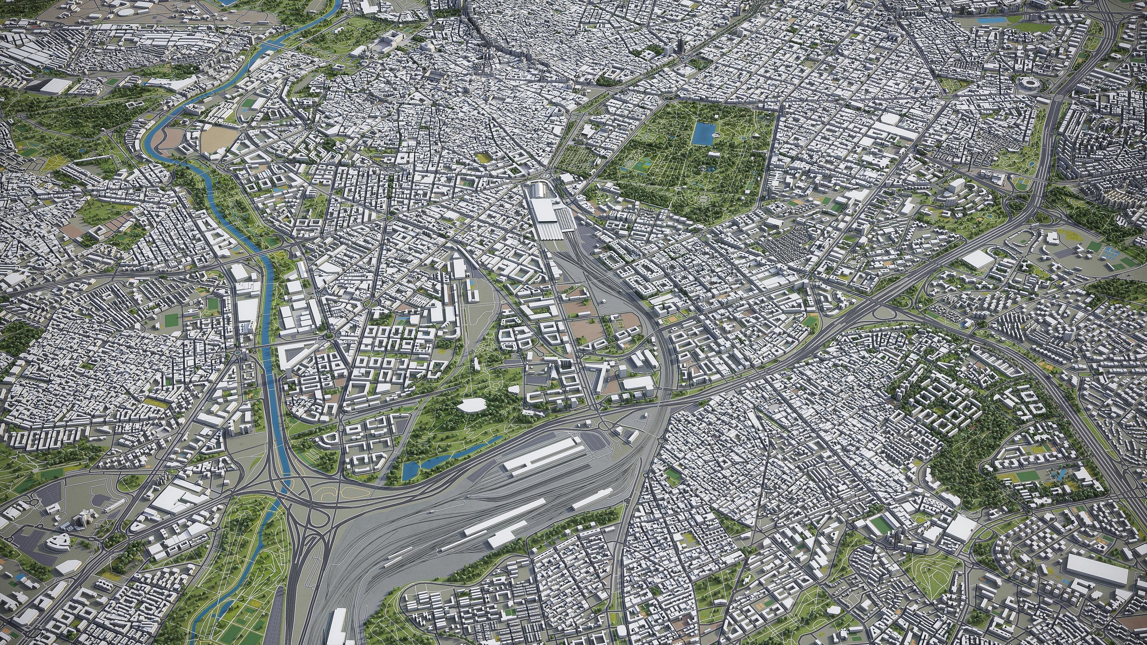 Madrid Low-poly 3D model_14