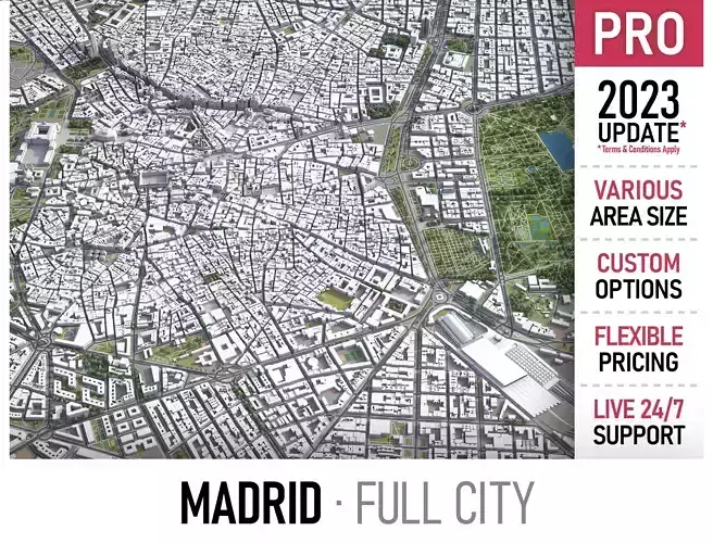 Madrid Low-poly 3D model