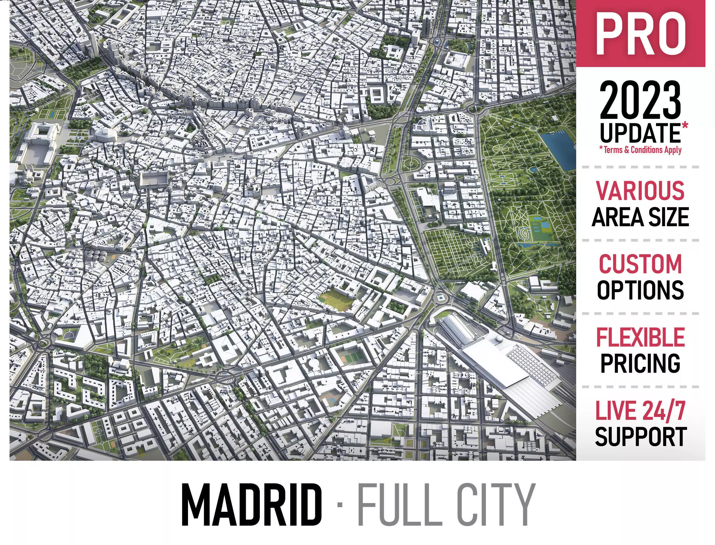 Madrid Low-poly 3D model_0