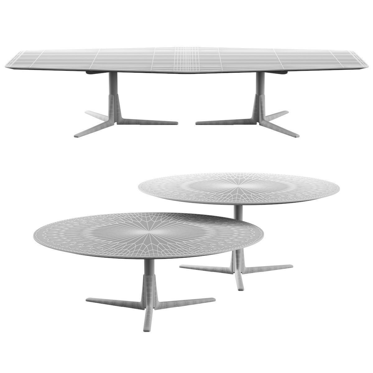 Flexform Sveva coffe tables collection 3D model_1
