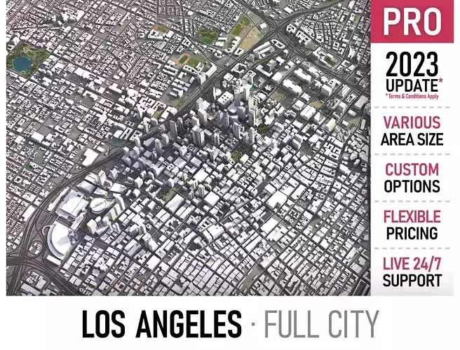 Los Angeles Low-poly 3D model