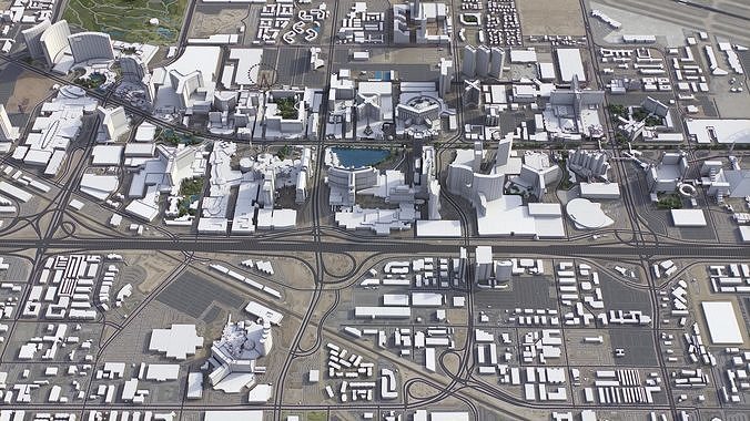 Las Vegas - 3D City Model Low-poly 3D model 3