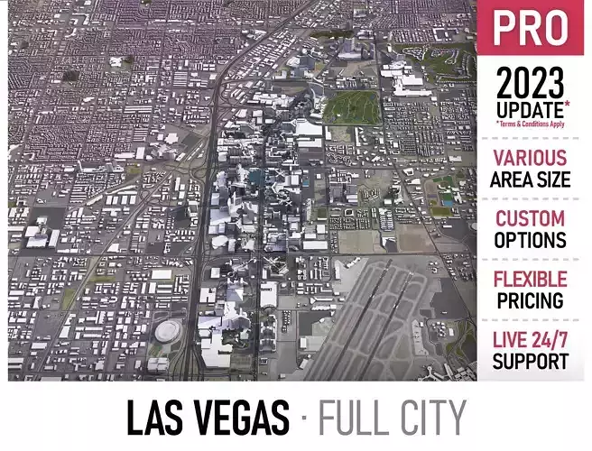 Las Vegas - 3D City Model Low-poly 3D model