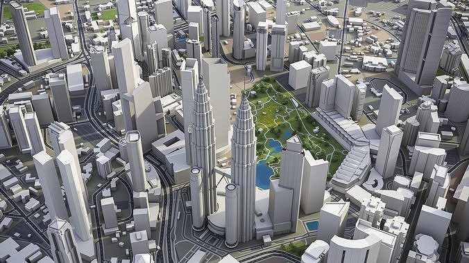 Kuala Lumpur Low-poly 3D model 4