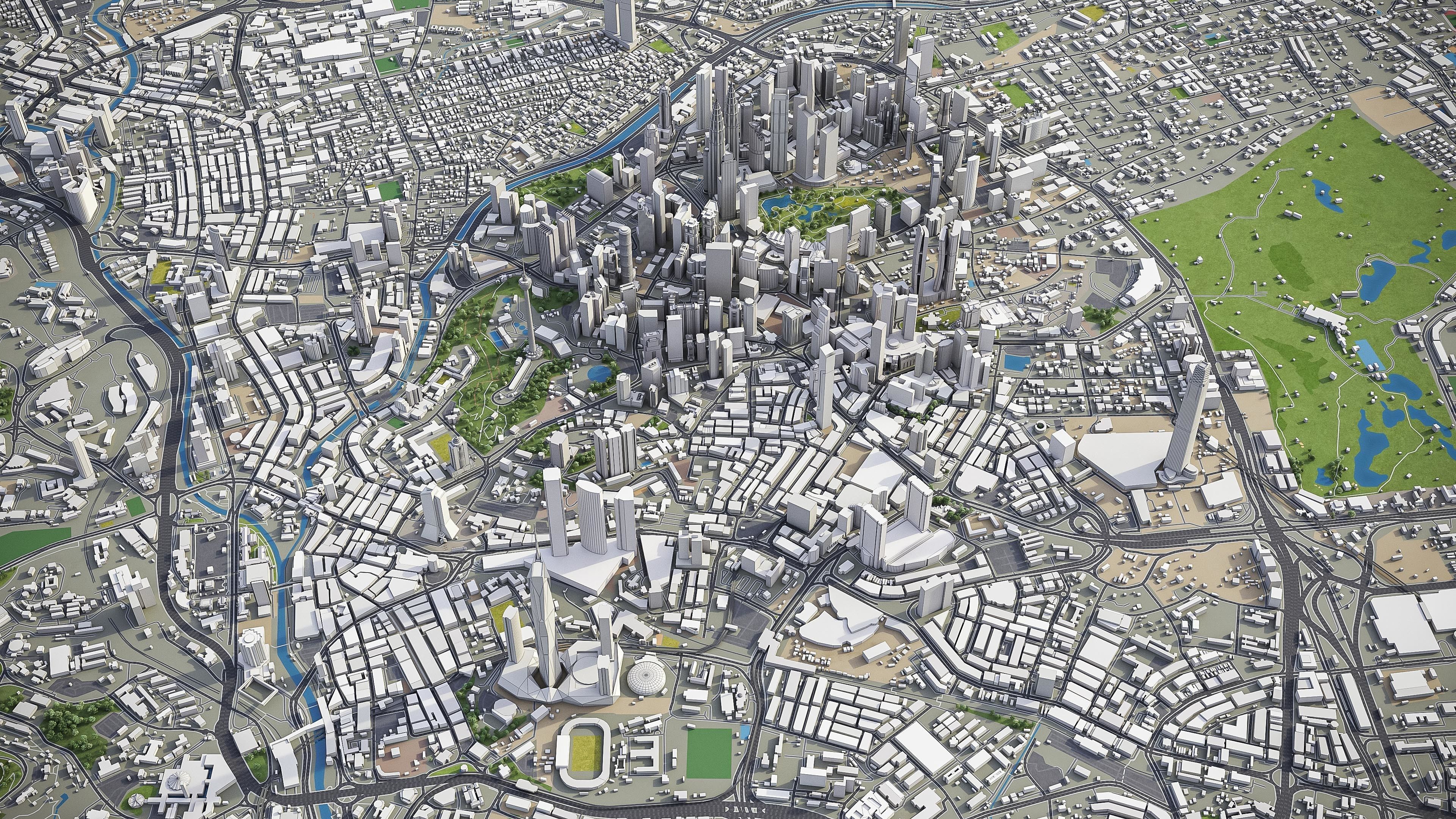 Kuala Lumpur Low-poly 3D model_6
