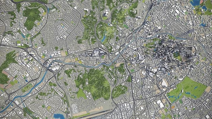 Kuala Lumpur Low-poly 3D model 6