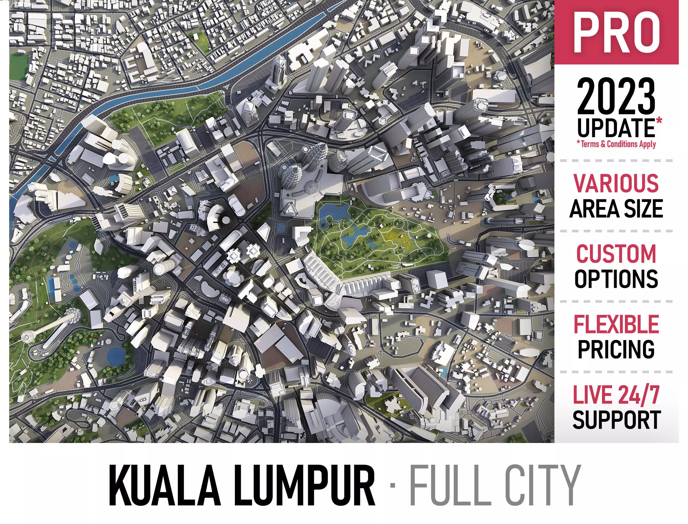 Kuala Lumpur Low-poly 3D model_0