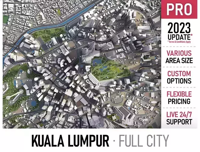 Kuala Lumpur Low-poly 3D model