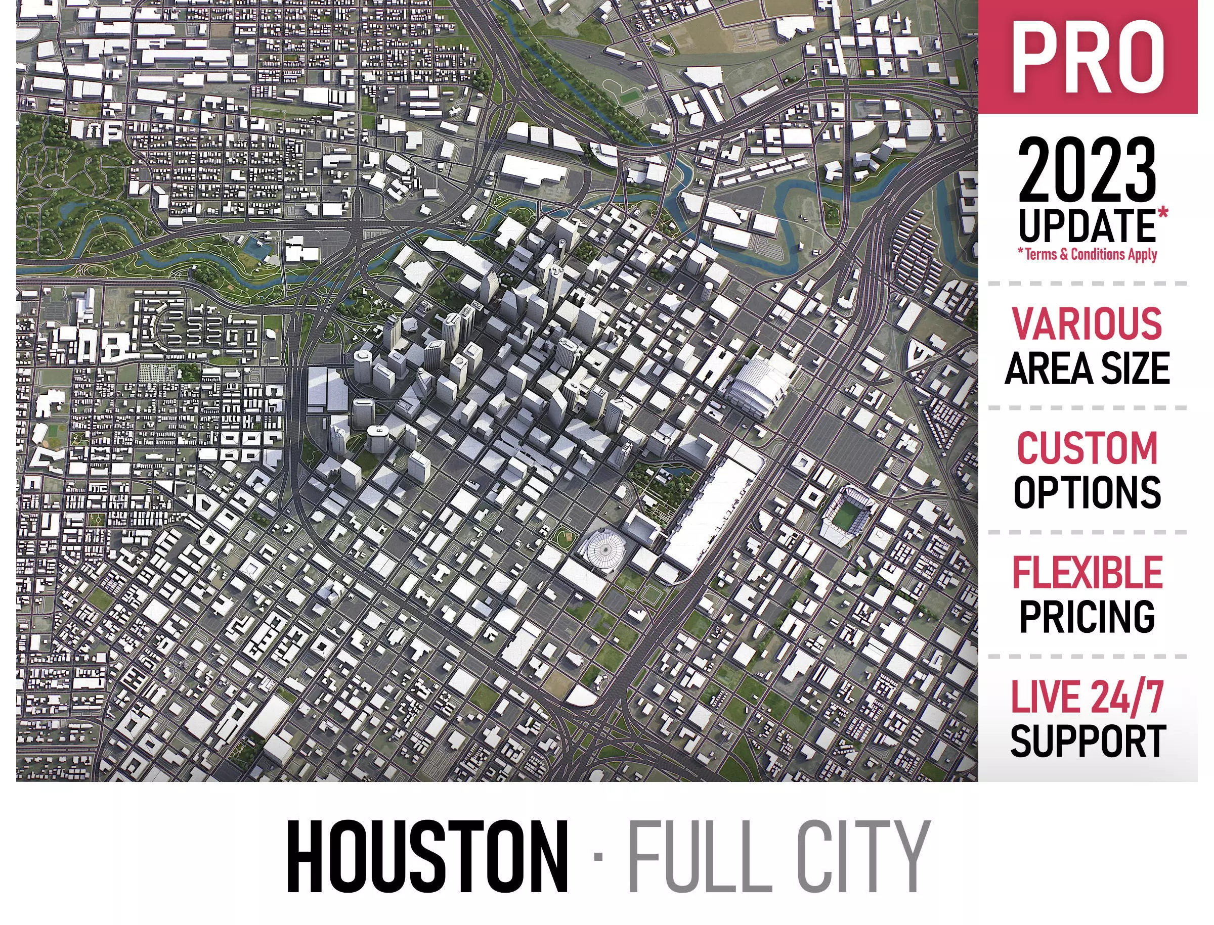 Houston Low-poly 3D model
