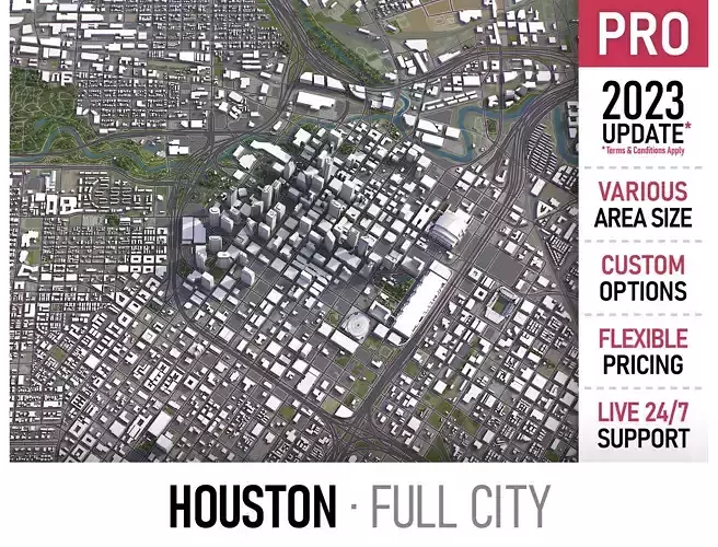 Houston Low-poly 3D model