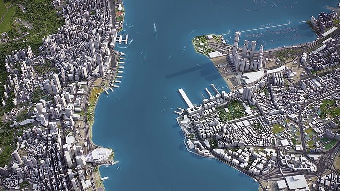 Hong Kong Low-poly 3D model 3