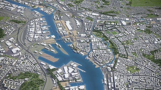 Gothenburg Low-poly 3D model 4