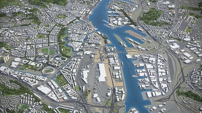 Gothenburg Low-poly 3D model 7