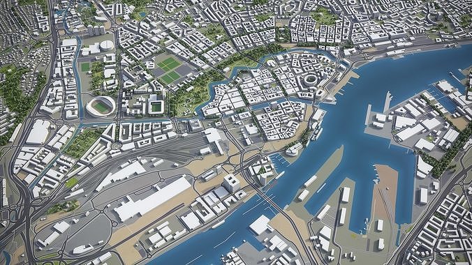 Gothenburg Low-poly 3D model 6