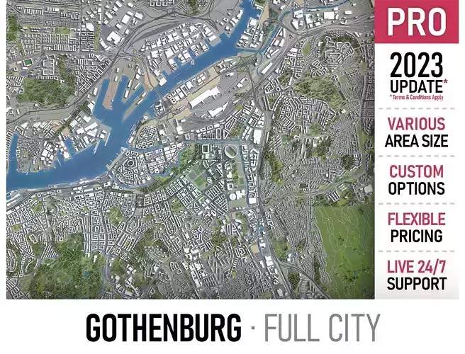 Gothenburg Low-poly 3D model