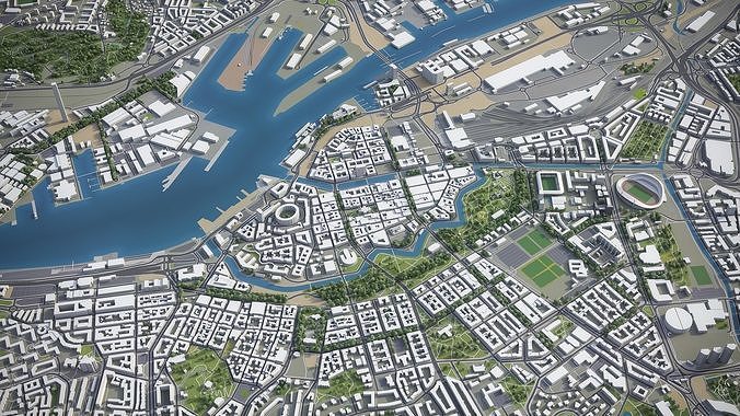 Gothenburg Low-poly 3D model 3